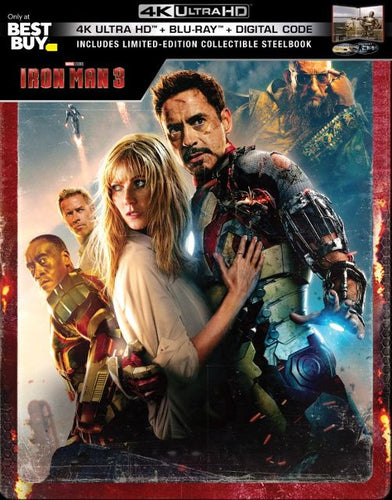 Iron Man 3 [SteelBook] [Includes Digital Copy] [4K Ultra HD Blu-ray/Blu-ray] [Only @ Best Buy] [2013]